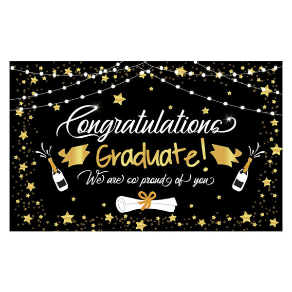 New 2026 Graduation Backdrop, Grad Party Decor Hanging Banner, Polyester Custom Printed Flag