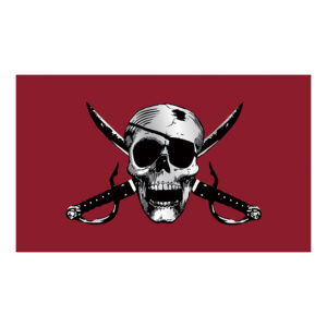 Crossbones Flag 3x5 Ft Jolly Roger Pirate Skull and Crossbones Polyester Flag with Brass Grommets