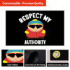 Custom Fun Background Banner Flag, Respect My Authority Cartoon Flag for Party Wall Decor Hanging on the wall or school party decoration,it is best gift for your friends and relatives