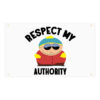 Custom Fun Background Banner Flag, Respect My Authority Cartoon Flag for Party Wall Decor white Hanging on the wall or school party decoration,it is best gift for your friends and relatives