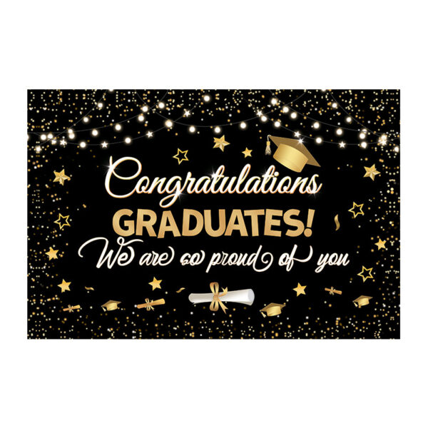 New 2026 Graduation Backdrop, Grad Party Decor Hanging Banner, Polyester Custom Printed Flag