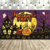 New Halloween Hanging Tapestry, Skull Witch Pumpkin Clown Themed Background Decor, Outdoor Spooky Atmosphere Wall Banner