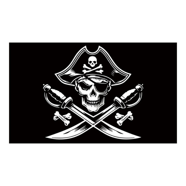 3x5 Ft Jolly Roger Pirate Skull and Crossbones Polyester Flag with Brass Grommets