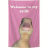 Welcome To My Crib Flag Banner, Funny Home Decor Wall Tapestry For Bedroom Man Cave
