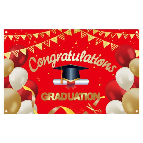 New 2026 Graduation Backdrop, Grad Party Decor Hanging Banner, Polyester Custom Printed Flag