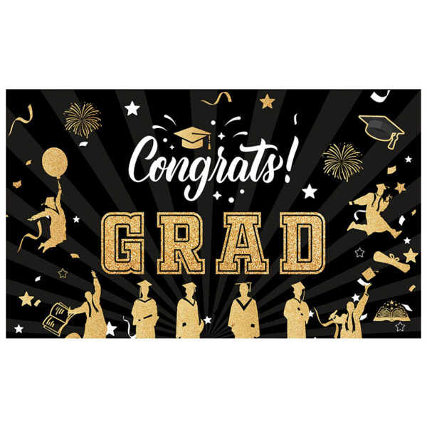 New 2026 Graduation Backdrop, Grad Party Decor Hanging Banner, Polyester Custom Printed Flag