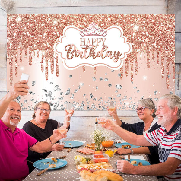 Happy Birthday Backdrop Banner Tapestry Party Wall Decor Perfect for any birthday celebration, this banner can be hung in various locations such as walls, doorways, gardens, or party venues. Its versatile design makes it suitable for different themes and styles, enhancing the festive atmosphere wherever it’s placed.