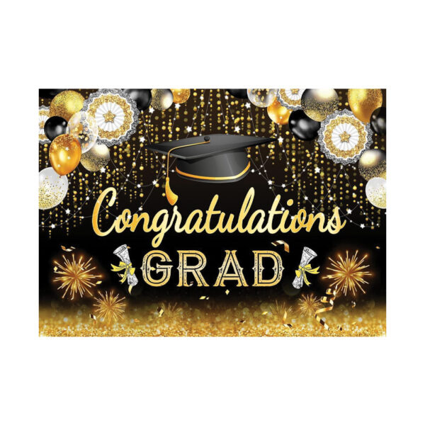 New 2026 Graduation Backdrop, Grad Party Decor Hanging Banner, Polyester Custom Printed Flag