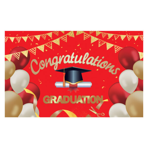 New 2026 Graduation Backdrop, Grad Party Decor Hanging Banner, Polyester Custom Printed Flag