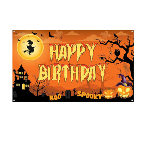 New Halloween Hanging Tapestry, Skull Witch Pumpkin Clown Themed Background Decor, Outdoor Spooky Atmosphere Wall Banner