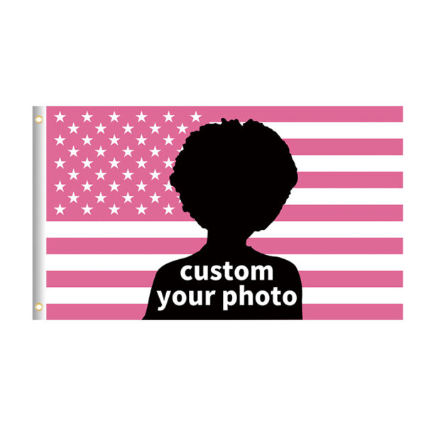 US Flag Background Pattern Celebrity Support Banner, Custom Hanging Backdrop Flag with Free Design Service