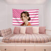 US Flag Background Pattern Celebrity Support Banner, Custom Hanging Backdrop Flag with Free Design Service