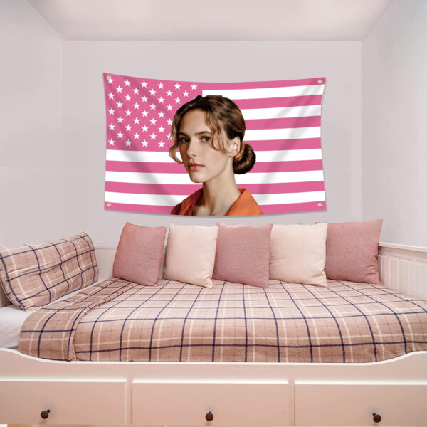 US Flag Background Pattern Celebrity Support Banner, Custom Hanging Backdrop Flag with Free Design Service