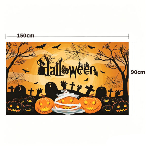 New Halloween Hanging Tapestry, Skull Witch Pumpkin Clown Themed Background Decor, Outdoor Spooky Atmosphere Wall Banner