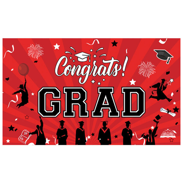 New 2026 Graduation Backdrop, Grad Party Decor Hanging Banner, Polyester Custom Printed Flag