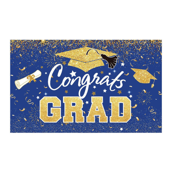 New 2026 Graduation Backdrop, Grad Party Decor Hanging Banner, Polyester Custom Printed Flag