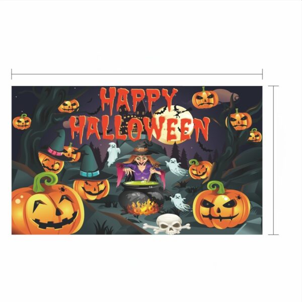 New Halloween Hanging Tapestry, Skull Witch Pumpkin Clown Themed Background Decor, Outdoor Spooky Atmosphere Wall Banner