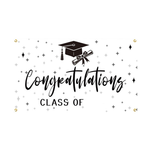 New 2026 Graduation Backdrop, Grad Party Decor Hanging Banner, Polyester Custom Printed Flag