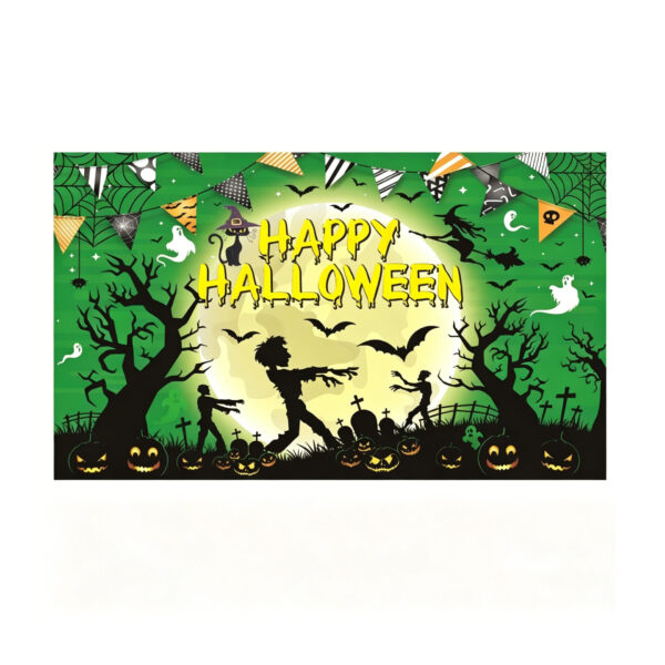 New Halloween Hanging Tapestry, Skull Witch Pumpkin Clown Themed Background Decor, Outdoor Spooky Atmosphere Wall Banner